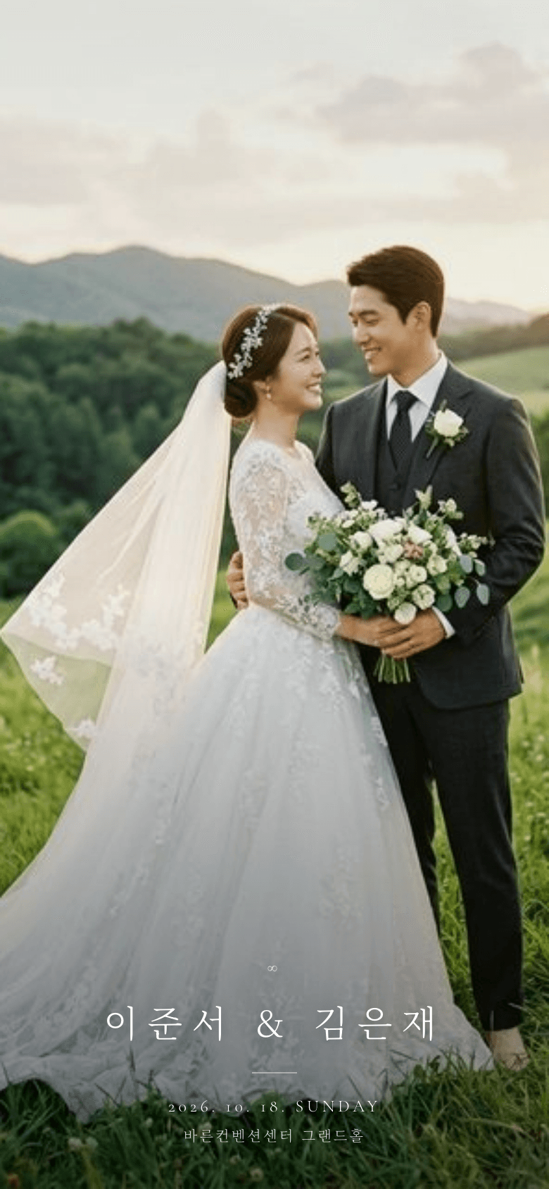 목련 청첩장 템플릿 (AI 생성)